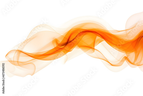 Round Wavy Orange Smoke Isolated on White Background. Generative AI