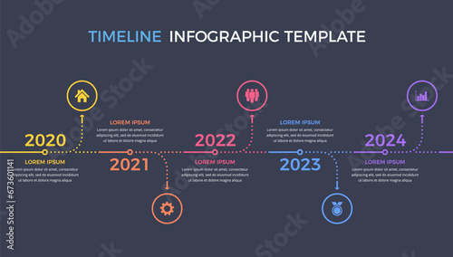 Timeline - infographic template with five elements with place for your icons and text, vector eps10 illustration