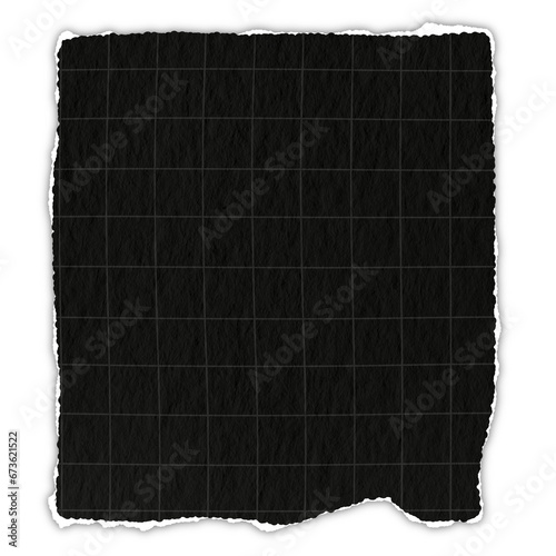 grid black paper lines Graph ripped message torn paper edge sheet strip page header decoration collage for message note page or banner cardboard blank memo