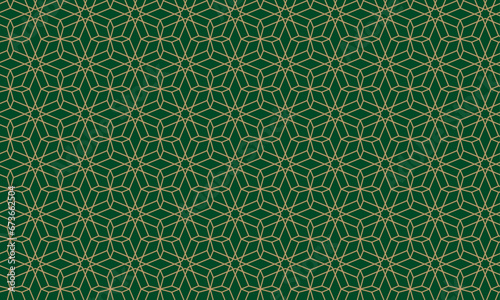  Islamic green pattern with flowers
