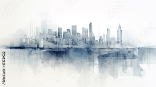 Poster abstract of the city. Sustainable development plan concept