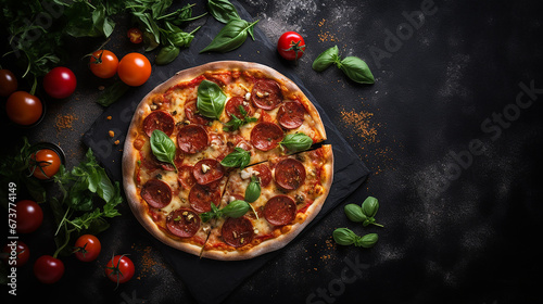 Schieferplatte mit Pizza