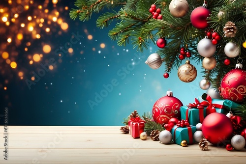 Christmas background, with blue
