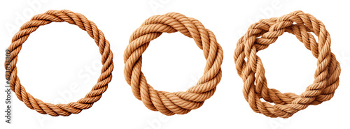 Tangled rope isolated on transparent or white background
