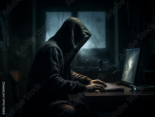 hacker their face obscured by the shadowy hood of their hoodie. Their fingers moved with frantic precision, a blur of rapid keystrokes that echoed the urgency of the digital battle they were waging