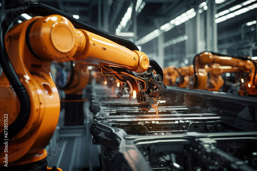 Robotics and Automation: Robotic Arms at Work in a Factory