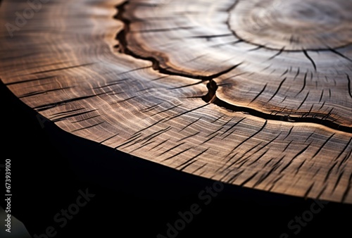this solid wood table is an artistic cut, selective focus, natural phenomena, hard-edge