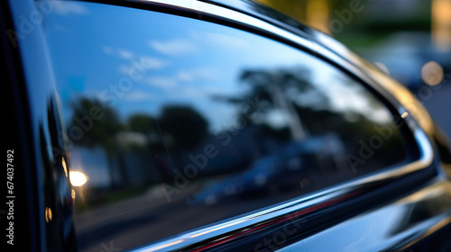 Close-Up of Car Side Window