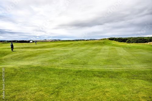 St Andrews, Scotland - September 22, 2023: Landscape views of the Jubilee Golf Course, a public course in St Andrews Scotland 
