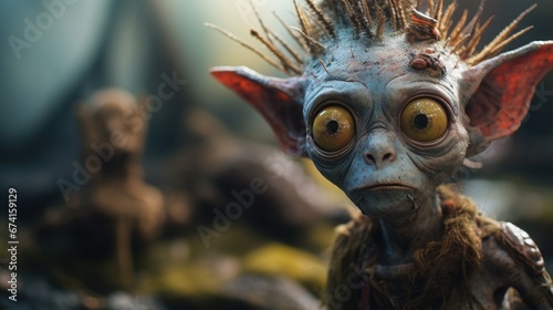 An image of a troll with big eyes, AI