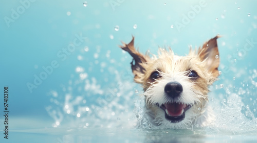 jack russell terrier swimming