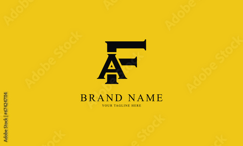 FA AF black minimal professional creative minimalist brand logo design with yellow background 