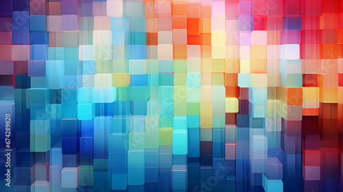 Colorful square abstract background design. Rainbow of colorful blocks 3dbackground. 3d square background with colorful geometric pattern.