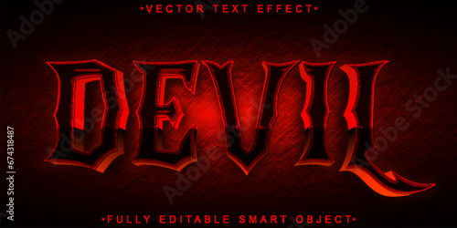 Horror Hell Devil Red Darken Vector Fully Editable Smart Object Text Effect