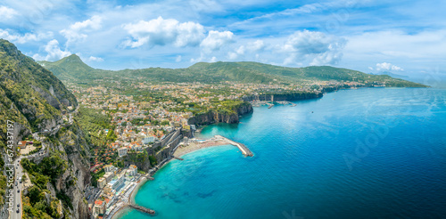 Aerial view of Sorrento city, amalfi coast, Italy
