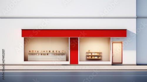 design bright building shop background illustration front facade, street store, mall mockup design bright building shop background