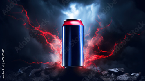 Energy drink can with lightning.