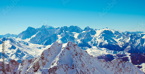 Winter mountain range, The Swiss Alps 