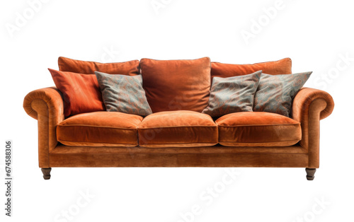 Soft And Comfortable Sofa Couch Isolated On Transparent Background PNG.