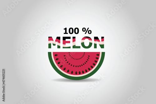 vector illustration 100% melon