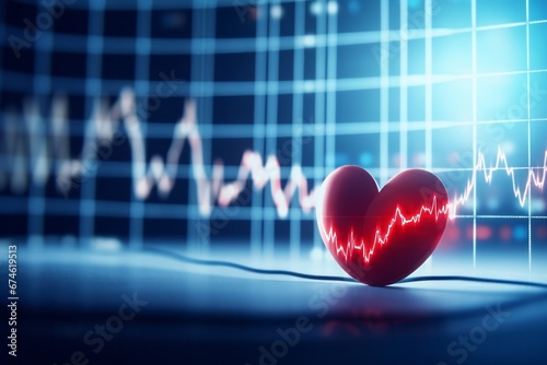 Electrocardiogram displaying a heartbeat