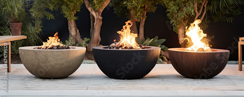 Fire pits outdoor fireplaces generative ai