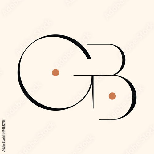 GB letter logo design on luxury background