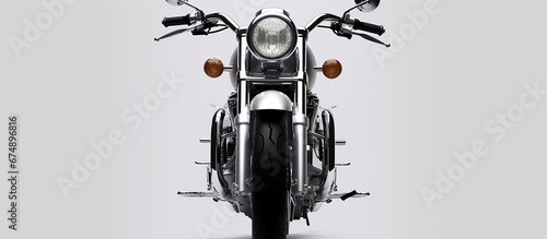 White motorcycle isolated on background. 3d rendering - illustration