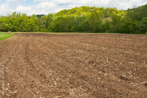 Farm field in fallow ready to be seeded, North Carolina
