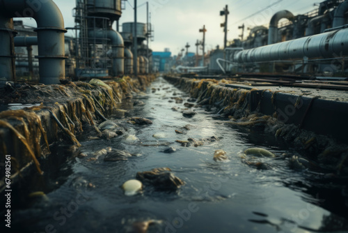 A network of advanced sewer systems ensuring clean and efficient waste disposal, portraying the Concept of sewage infrastructure. Generative Ai.