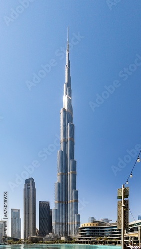 Burj Khalifa towering over the city in downtown Dubai, UAE.