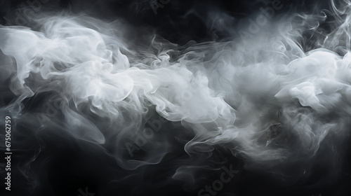 Abstract white and balck color background with smoke pattern, 3D illustration. 