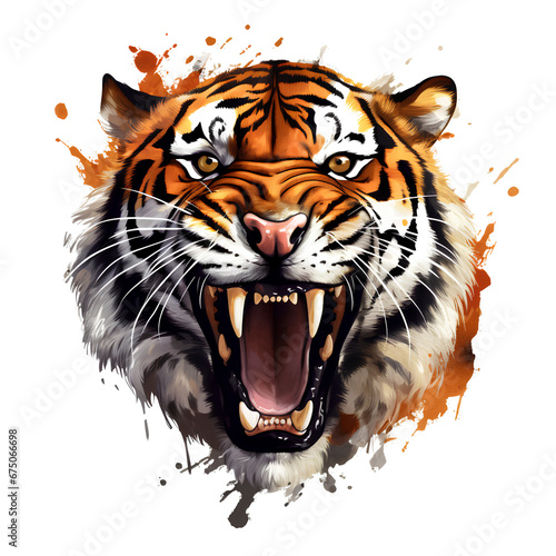 tiger head on transparent background PNG