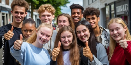 Students Show Thumbs Up Next Door, Signifying a Journey of Retraining, Further Education, and University Studies in Pursuit of Knowledge and Achievement