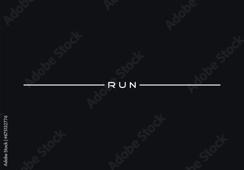 Run text line icon. Simple illustration of run line vector