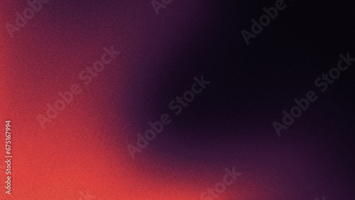 4K Grainy red and hot color background with noise. Black and red gradient background.