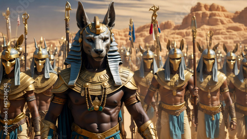 Anubis with his army before a battle.