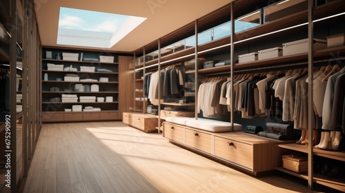 A walk-in closet with shelves, Drawers, Modern man wardrobes, Dressing room.