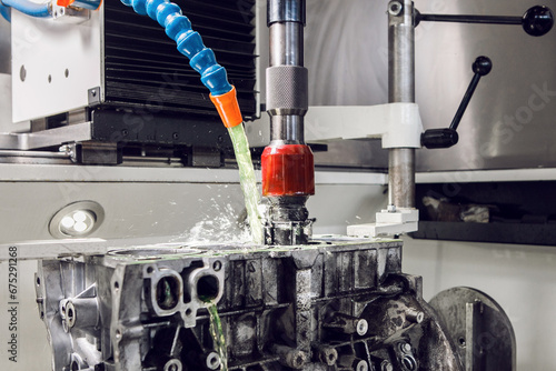 CNC block honing, overhaul of engine. In the engine machining department Automatic honing machine is used to hone all of engine blocks to high standards. 