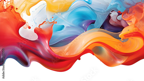 Abstract watercolor paint background, splash of multicolor paint on a white background, splatter of acrylic paint, Abstract painting with vibrant colors, splash, paint, brush strokes 