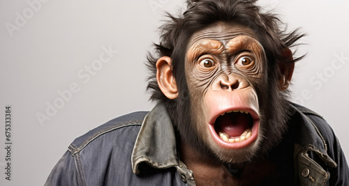 Chimpance humano sorprendido 