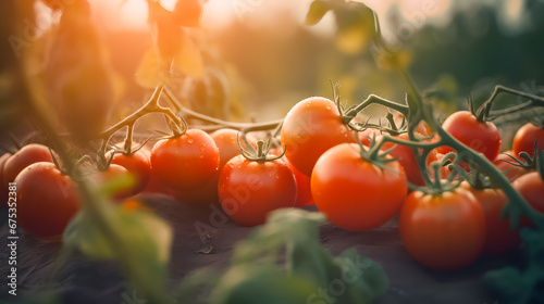 Banner greenhouse to grow tomatoes . Concept technology innovations farming