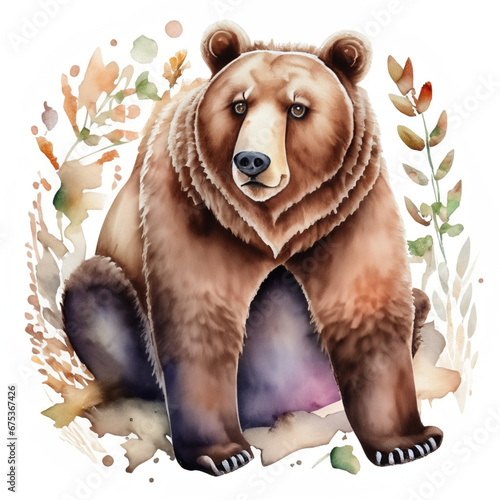 Namalowany niedźwiedź brunatny ilustracja