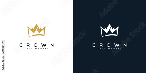 Simple crown logo royal king queen vector symbol| premium vector