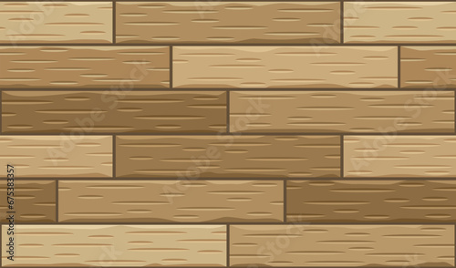 Wood parquet board, tiles pattern for interior floor design in top view. Brick masonry with the effect of plasticine. Mosaic brown seamless texture. Vector background