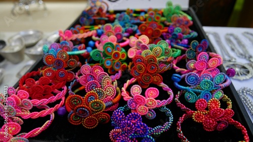 hand-made colorful Yunnan traditional flower bracelets