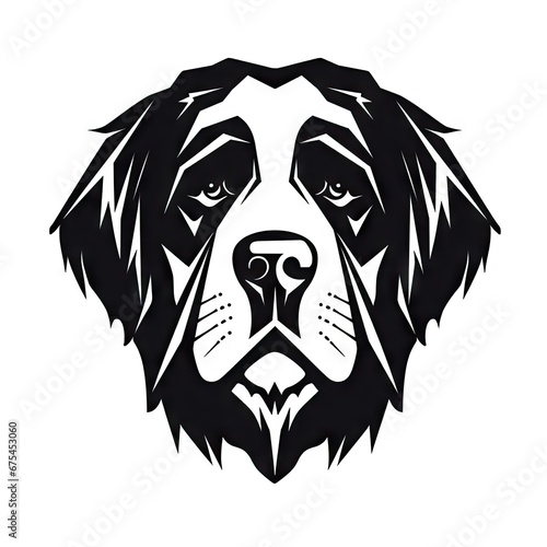 Saint Bernard Icon, Dog Black Silhouette, Puppy Pictogram, Pet Outline, Saint Bernard Symbol Isolated