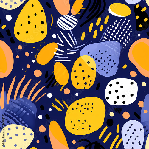 an abstract pattern with tropical fruits