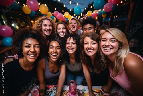 Party with Several Women and men Taking a Selfie