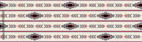 Striped Southwestern seamless repeat pattern design - Vector Illustration